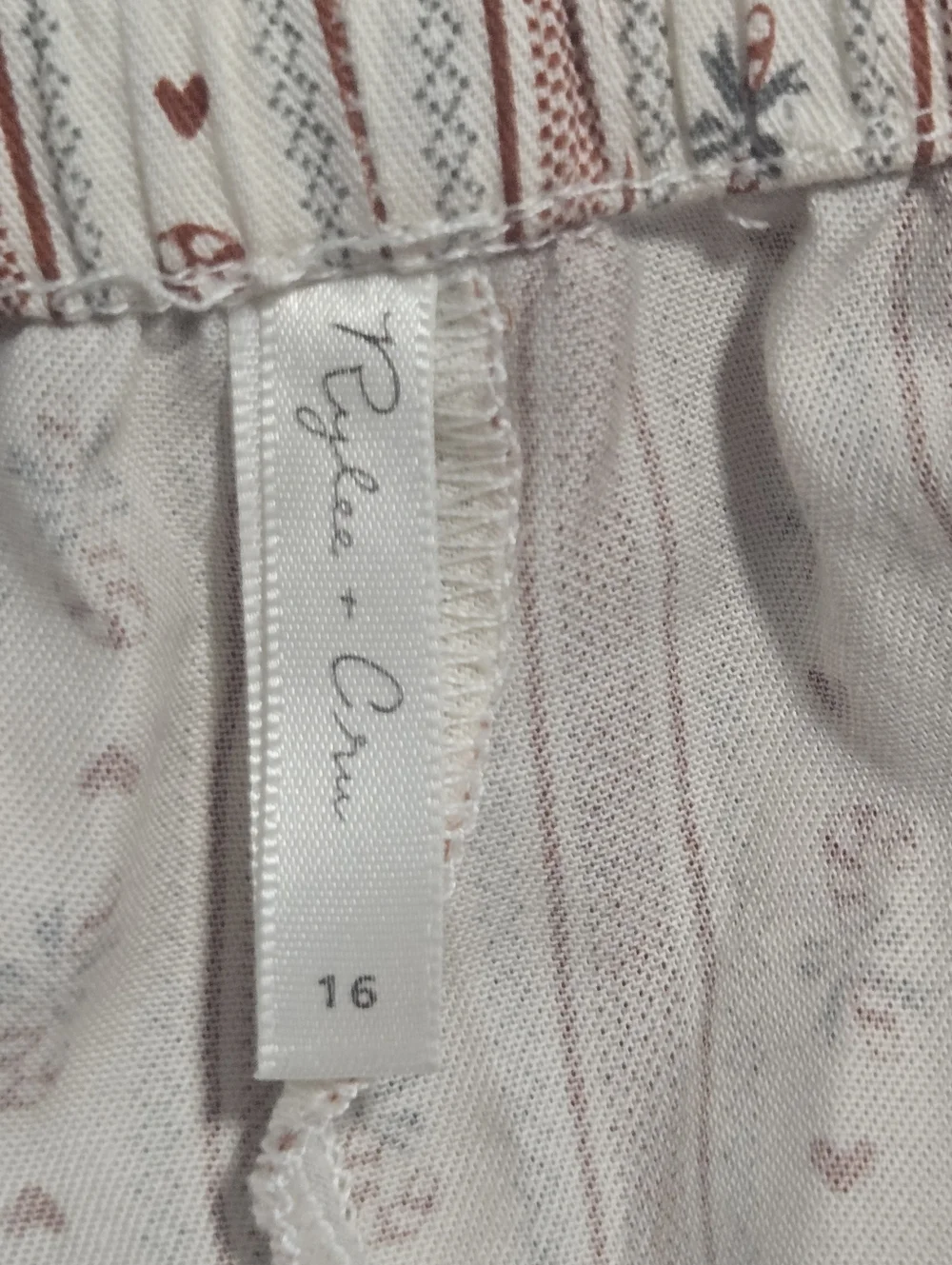 Rylee + Cru Youth Girls Candy Cane Stripe Wide Leg Ruffle Hem Pajama Pants 16